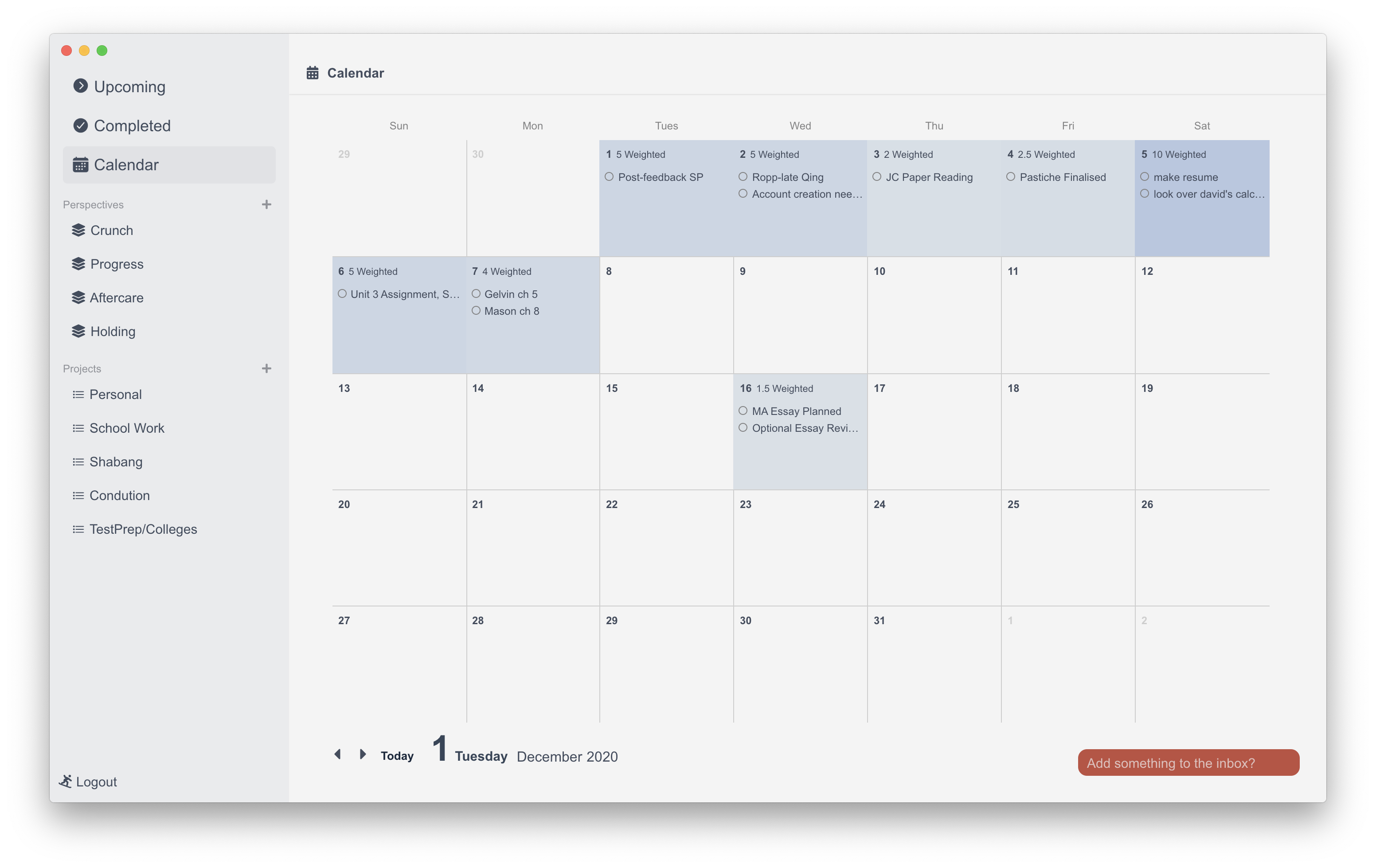 Calendar View